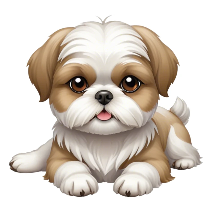 Shih tzu laying down white  sticker