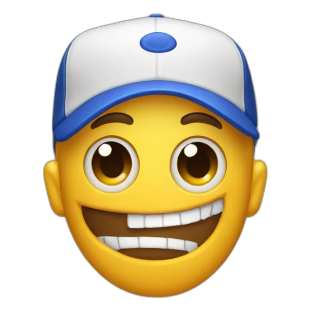 emoji with baseball hat sticker