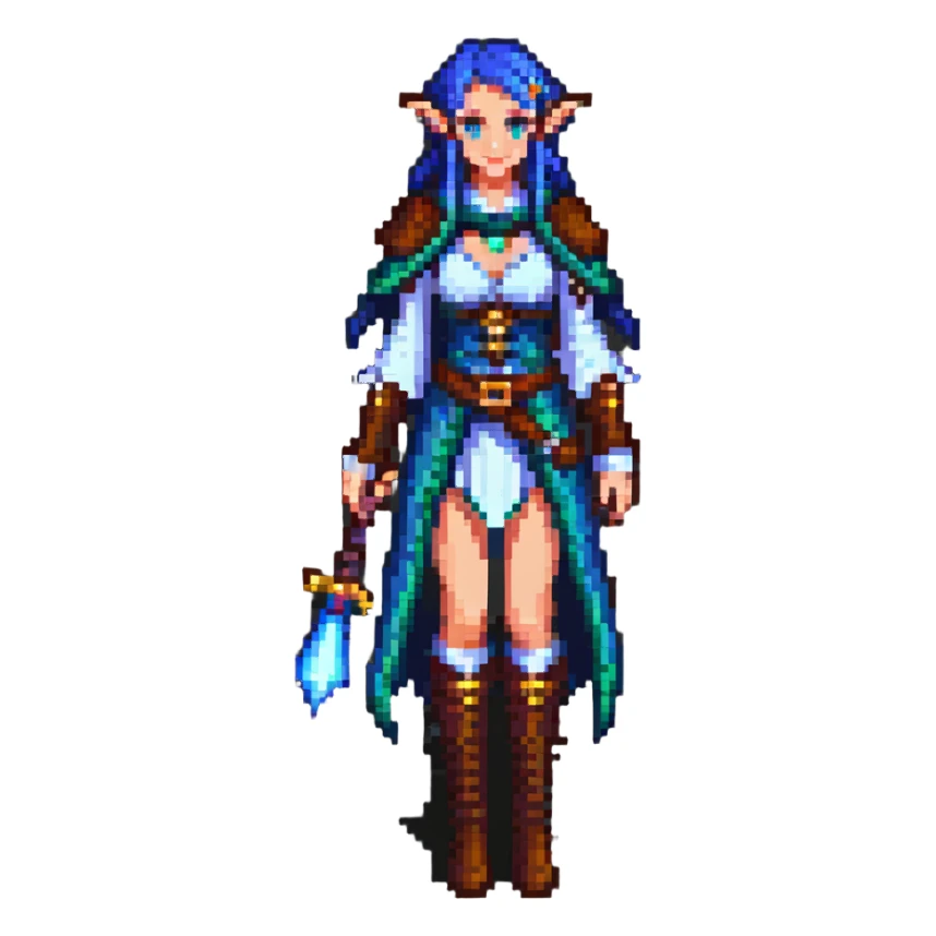 elegant female elf mage sticker