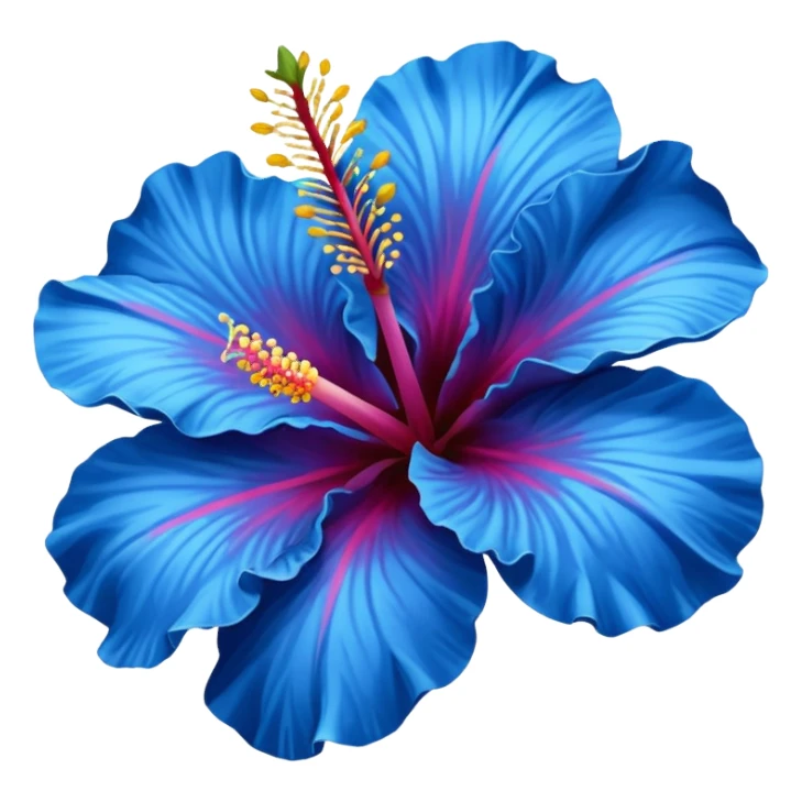 blue hibiscus flower emoji realistic sticker