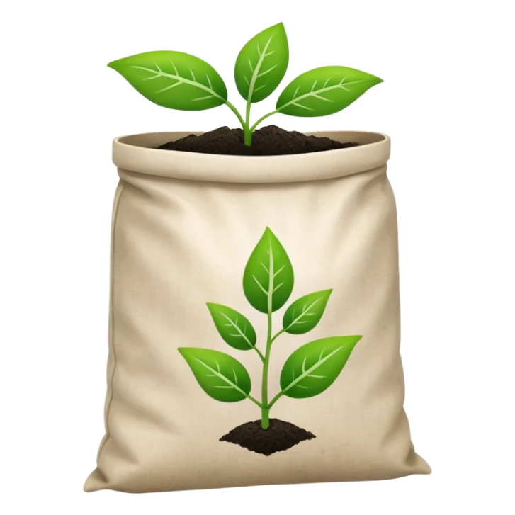 fertilizer bag with plant symbol sticker