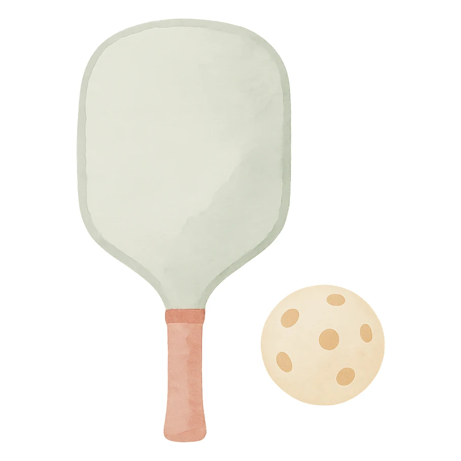 pickleball paddle watercolor art style sticker