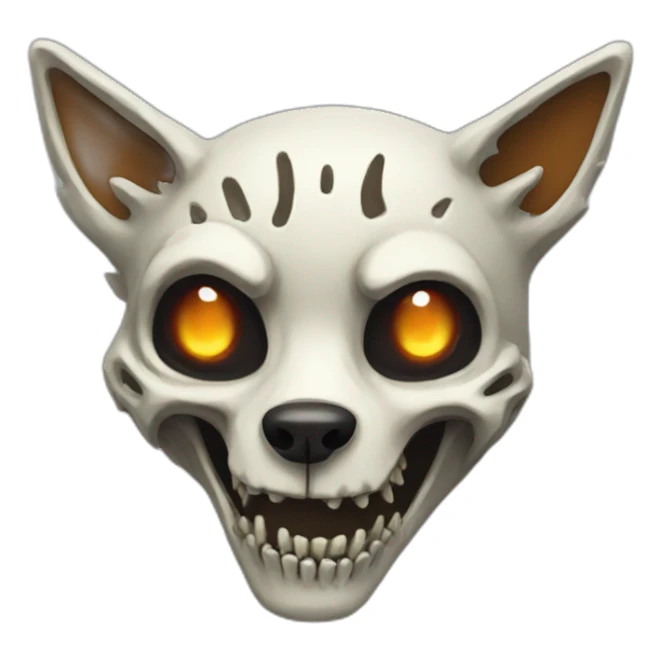 Zombie skeleton fox sticker