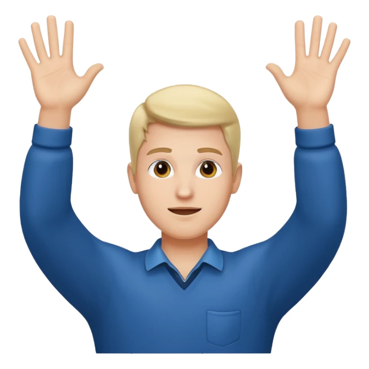 Man with hands up and out  sticker