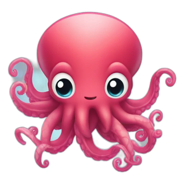 Cute  kraken making hearts  sticker