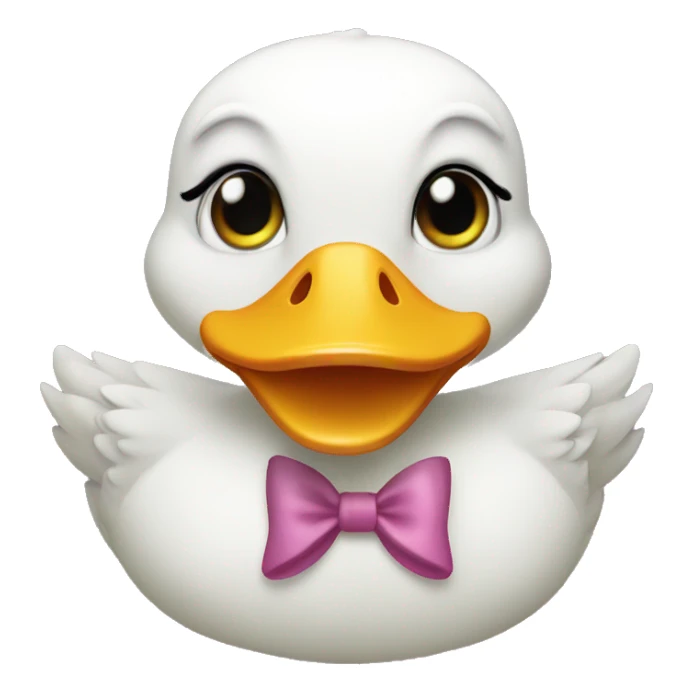 Duck with coquette bow sticker