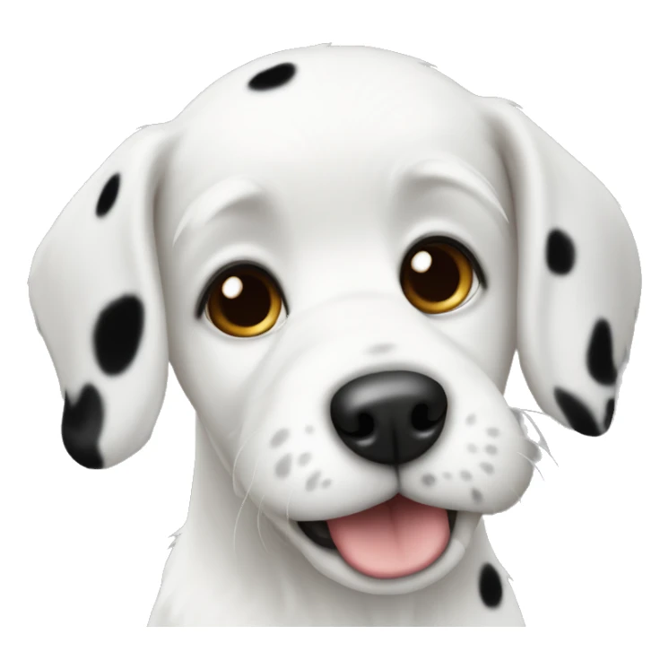 white dog with black spots small sticker