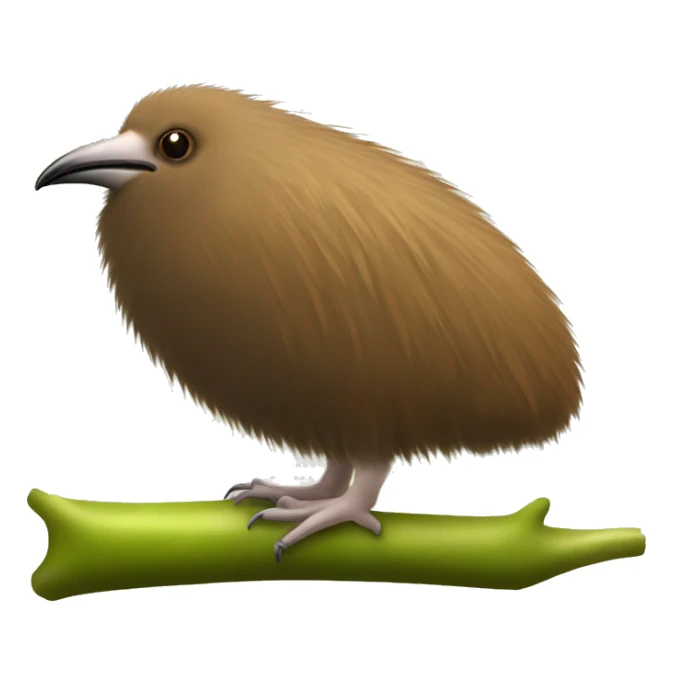 brown kiwi bird straight beak side view sticker