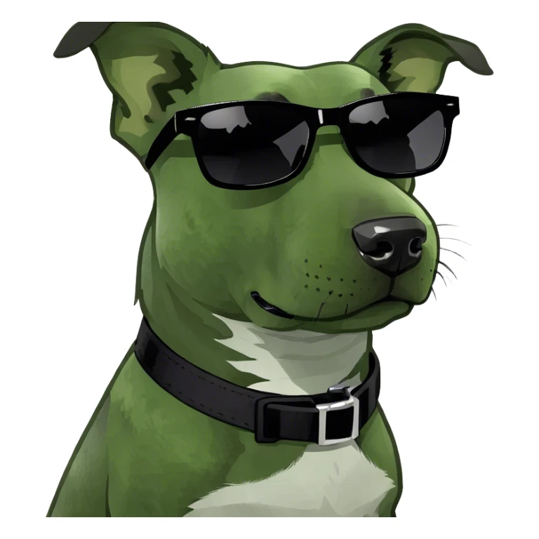 black dog with sunglasses  sticker