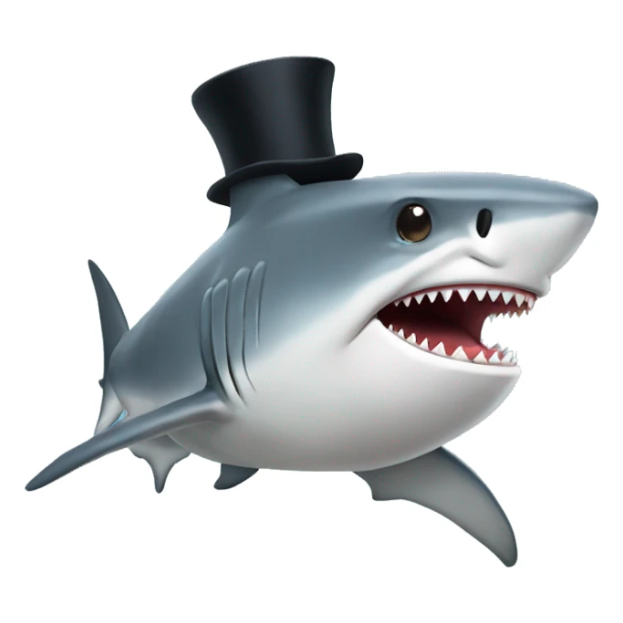 shark with tophat sticker