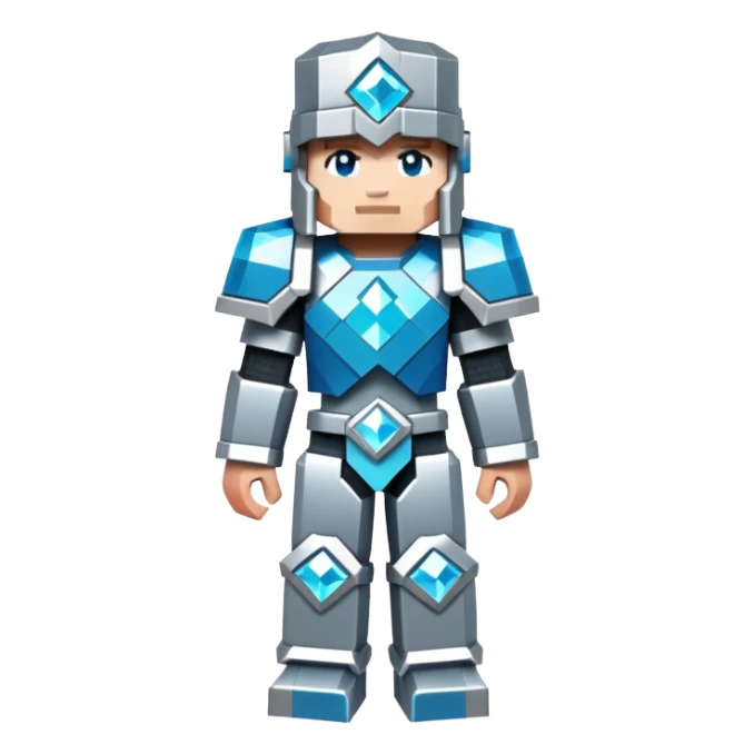 Minecraft character with diamond armor sticker
