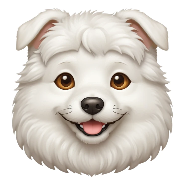 A white dog with a mustache  sticker