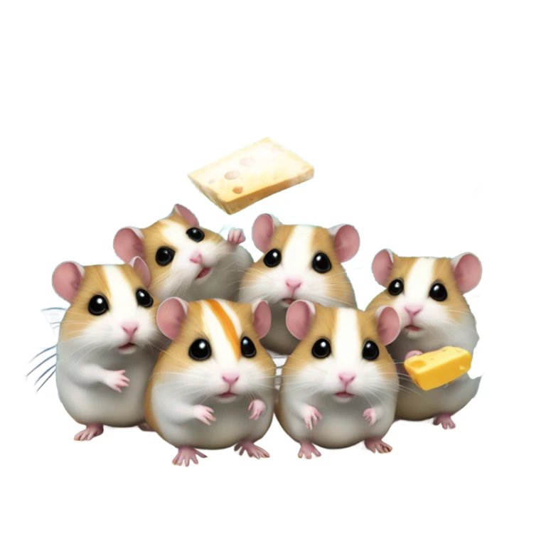 alien hamster cult with cheese and weed on ufo sticker