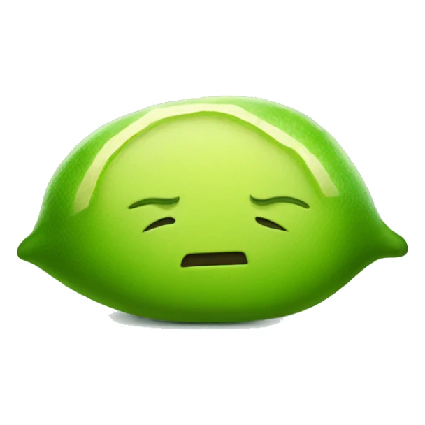 Half cut cartoony lime sleeping sticker