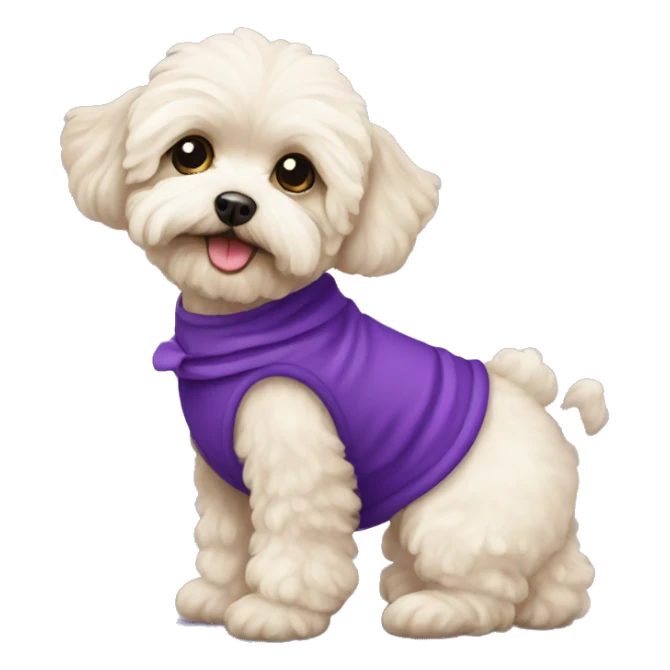 Maltipoo with purple dress sticker
