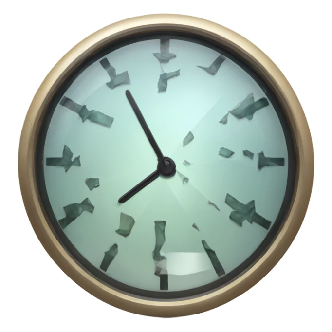 clock with broken glass screen  sticker