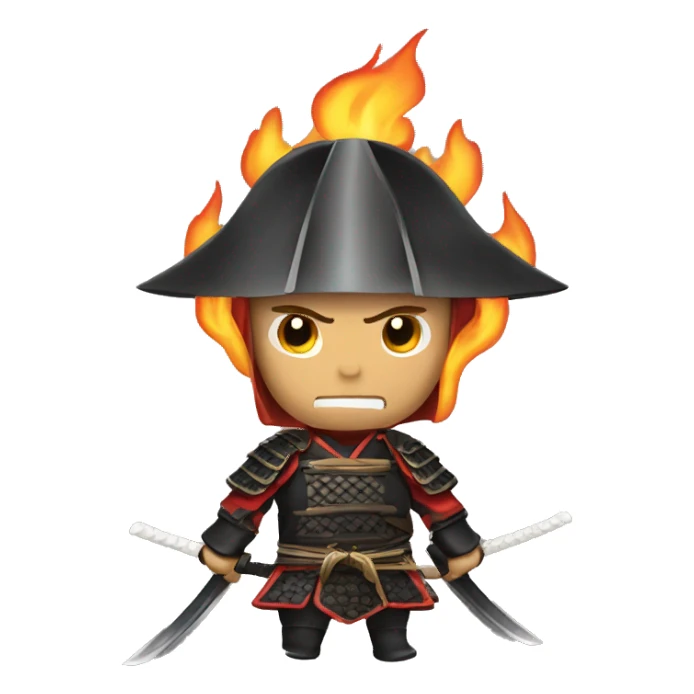  sword samurai with fire sticker