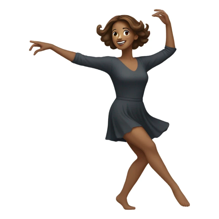 brown haired woman dancing sticker