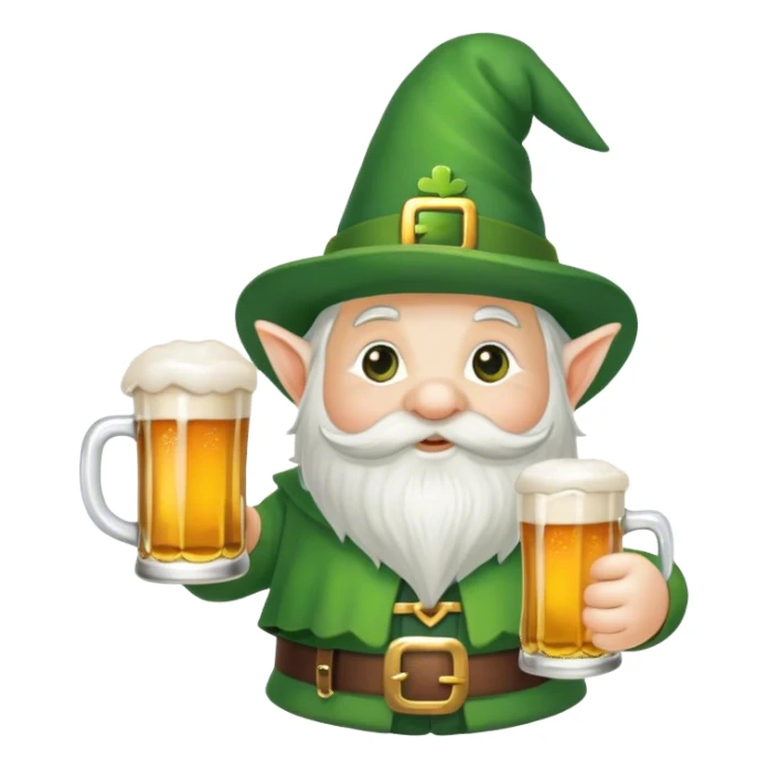 St Patrick’s day gnome  with green beard sticker