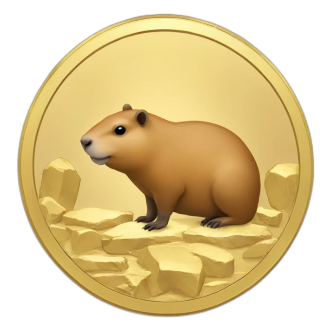 capybara gold coin sticker