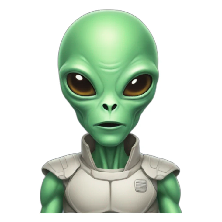 alien with hunman sticker