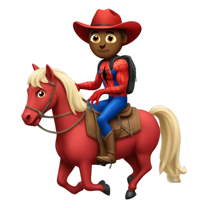 Spiderman on a horse with cowboy hat sticker