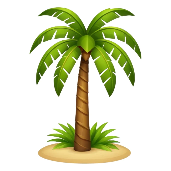 Palm Tree: flat body toony leafs non floor sticker