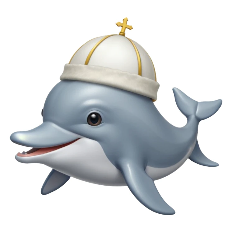 Pap yönlü şapkalı yunus sticker