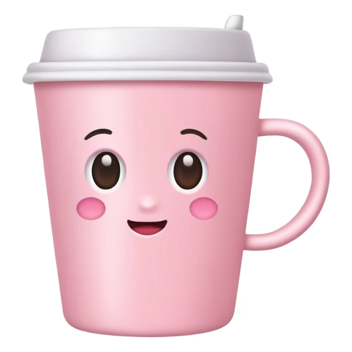 pastel pink coffee cup sticker