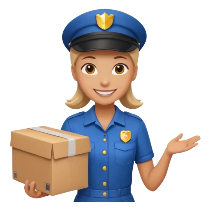 female delivery courier sticker