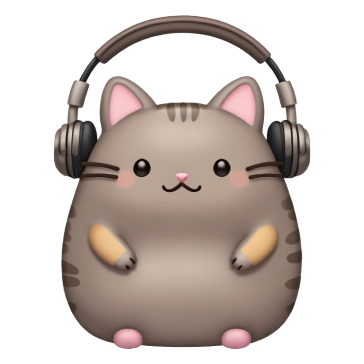 Pusheen with earphones  sticker