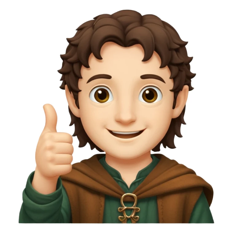 Frodo from lord of the ring doing a thumb up sticker