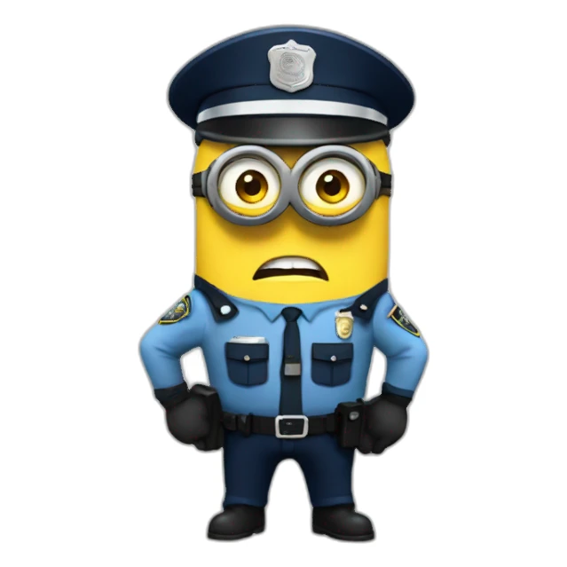 police Minion angry sticker