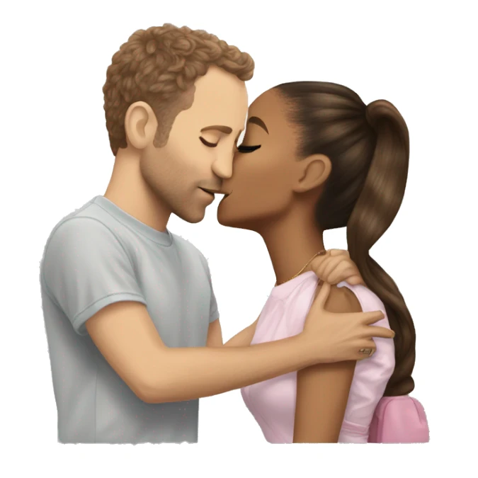 Ariana Grande kisses Coldplay sticker