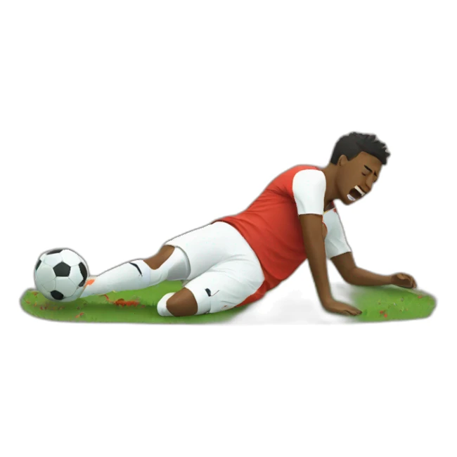 Soccer Player In Pain on Ground sticker