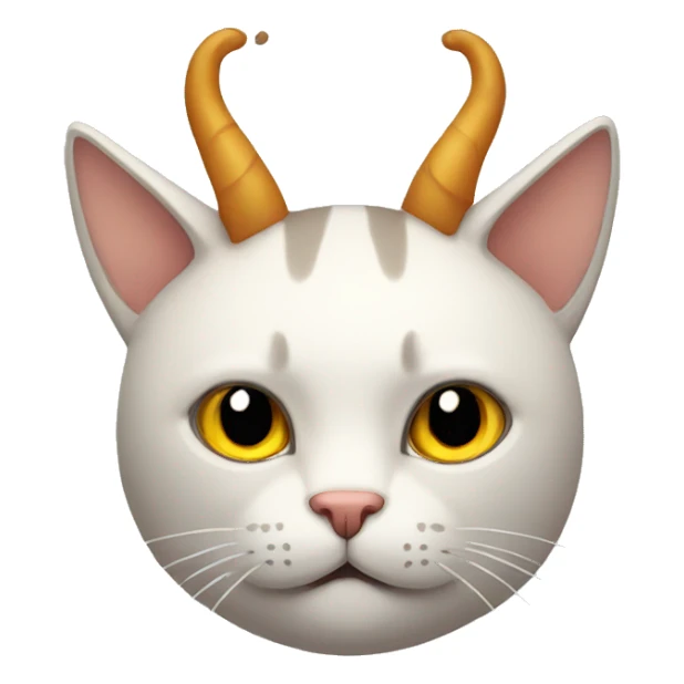 A cat with horns on its head sticker