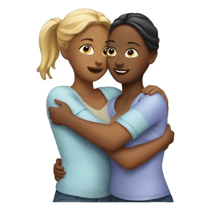 Two women hugging  sticker