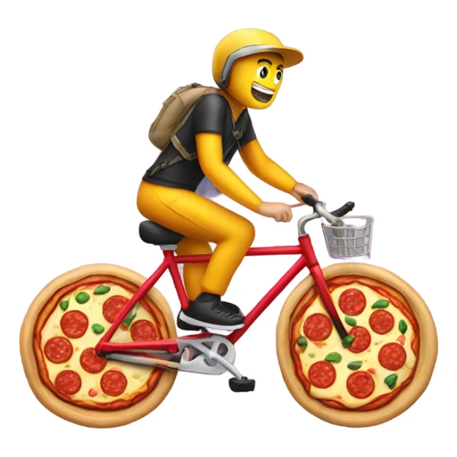 Pizza on a bike sticker