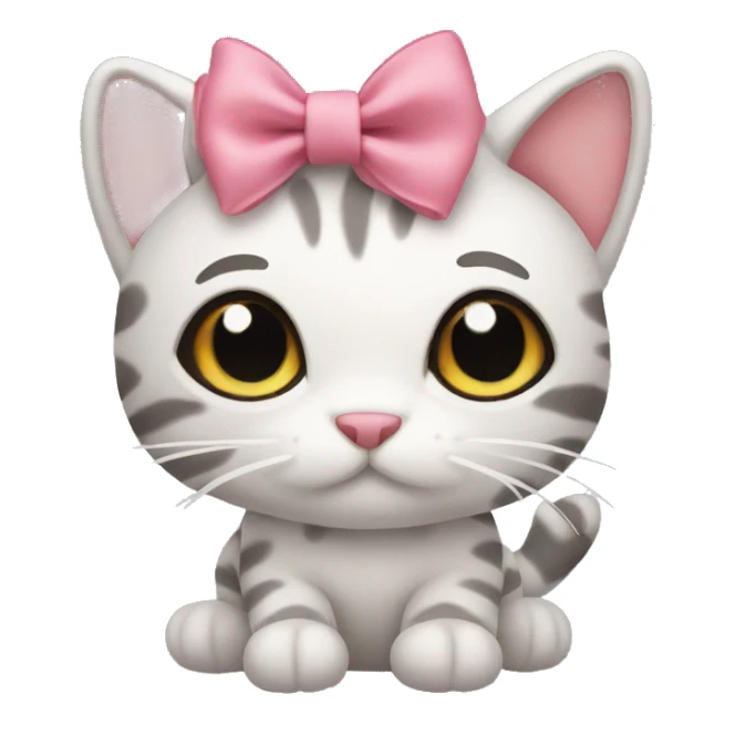 Stuffed animal cat with bow sticker