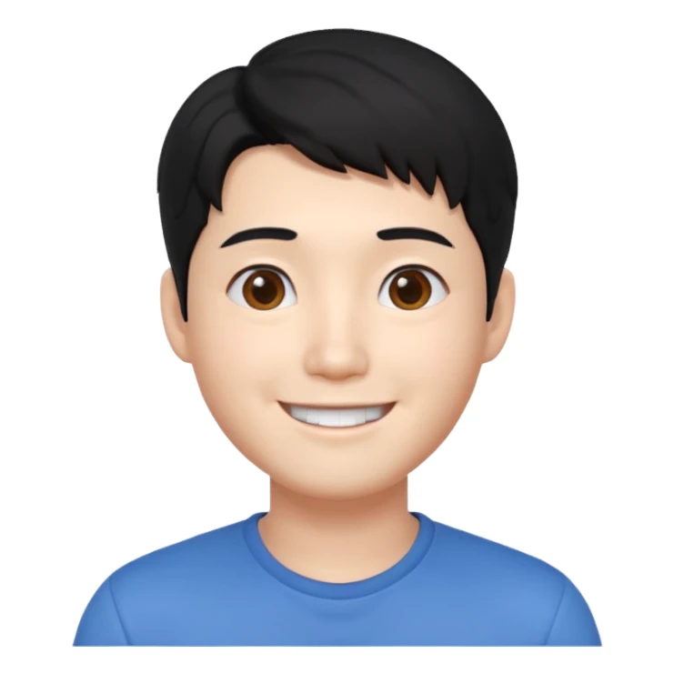 귀엽게 생긴 검정머리 피부하얀 한국 남자 3D 생성 sticker