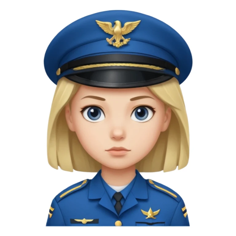 blue uniformed girl soldier sticker