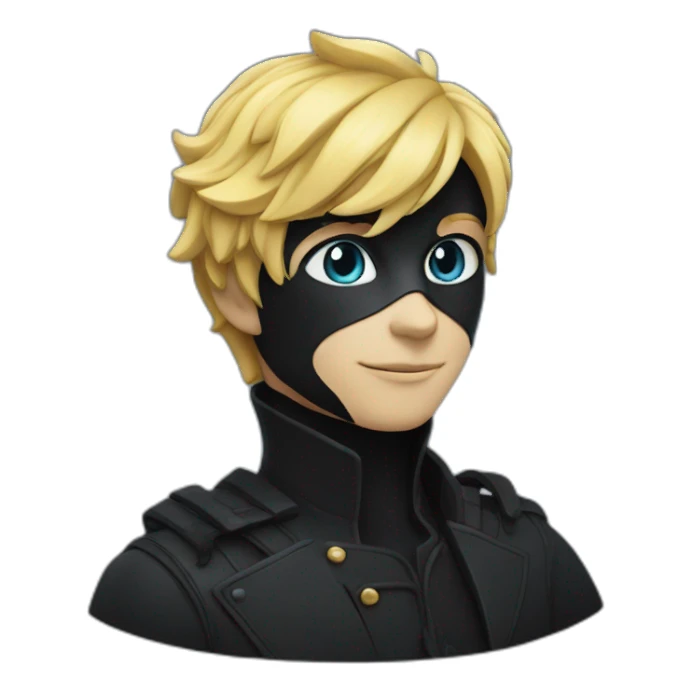 chat noir avec un lapin bleu sticker