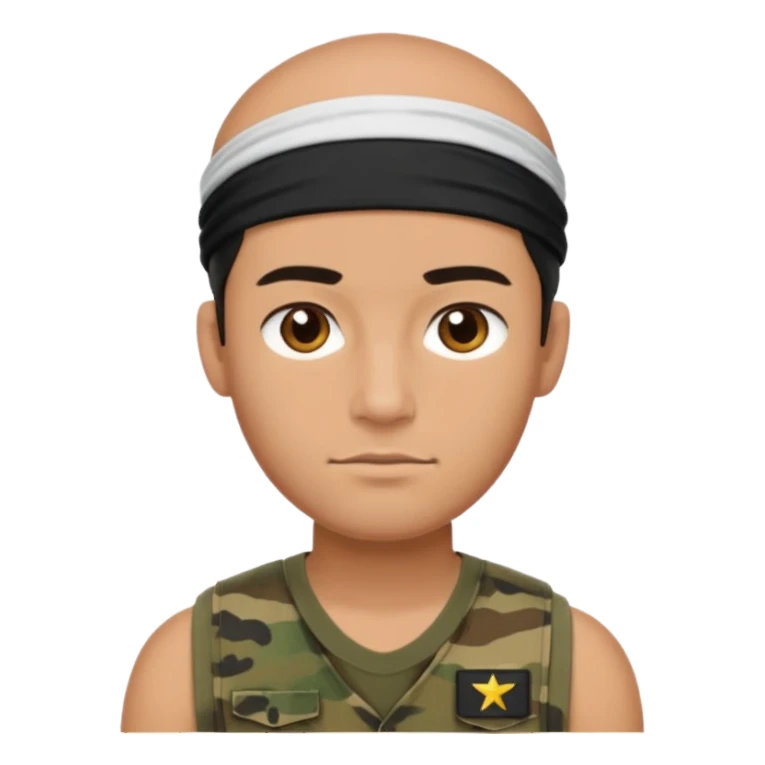 army guy with sleveless and head band  sticker