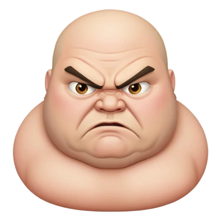 Hate-filled fat man sticker