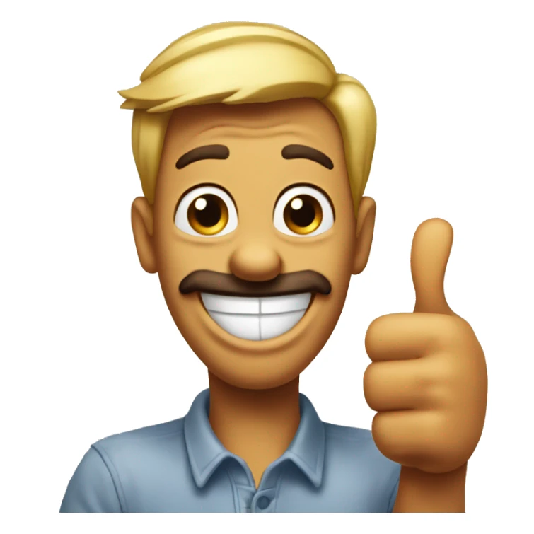 Goofy emoji thumbs up big sticker