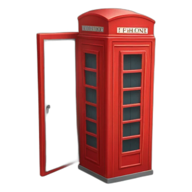 red phone booth sticker