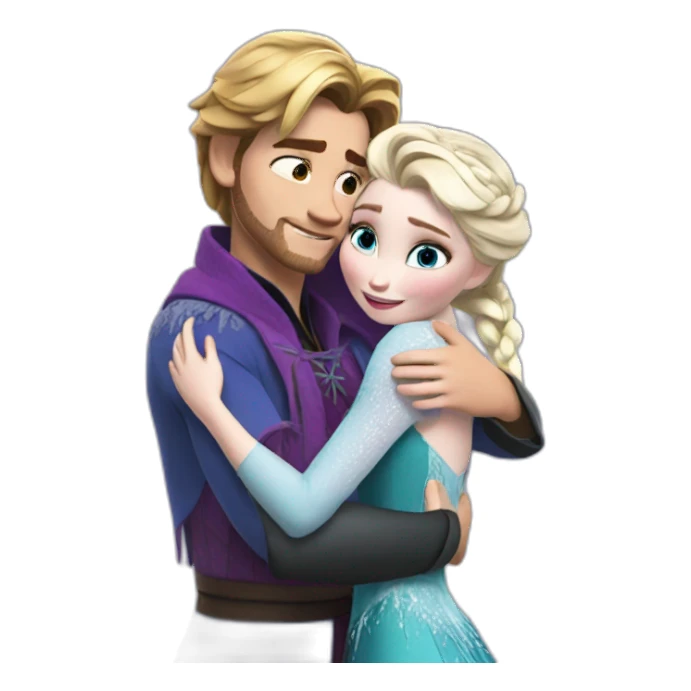 elsa hugs anna sticker