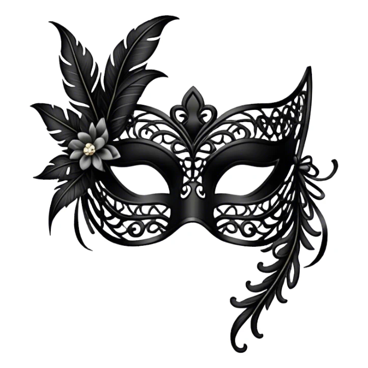 black lace masquerade mask sticker