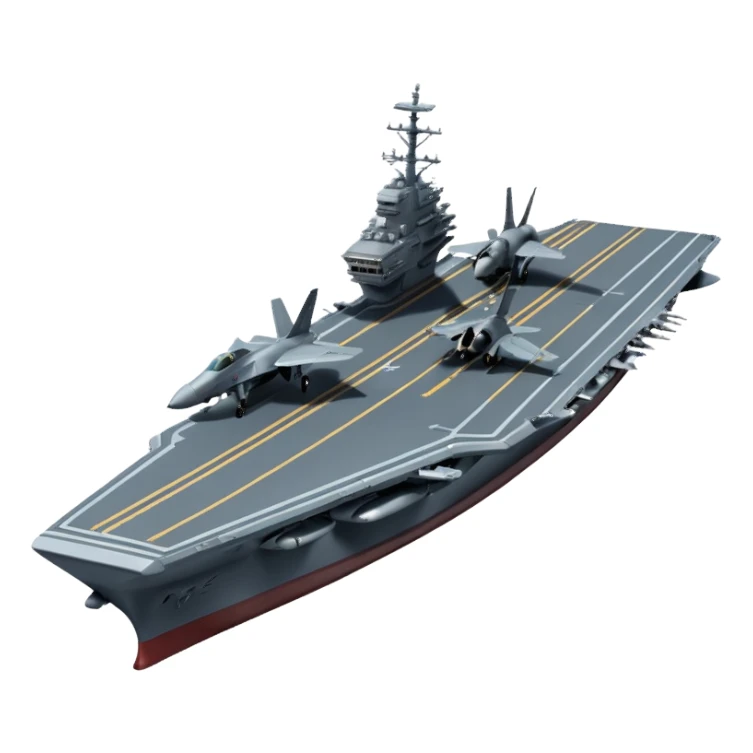 an aircraft carrier with fighter jets sticker