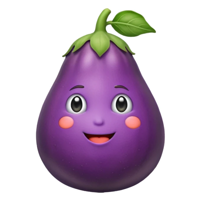 Eggplant sit in peach sticker